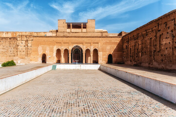 View of the antique palace "El Badi" of Marrakech in Morokko