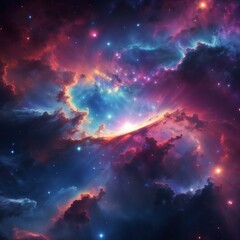 Fototapeta premium Colorful space galaxy cloud nebula. Stary night cosmos. Universe science astronomy. Supernova background wallpaper