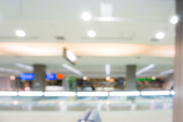 Abstract blurred waiting lobby transit in airport