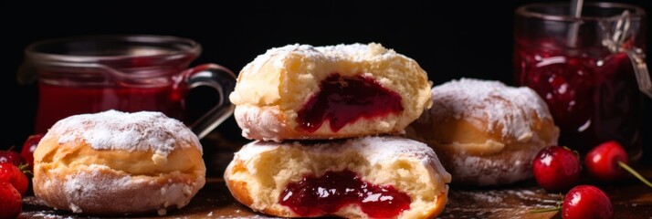 Photo of delicious donuts.generative ai