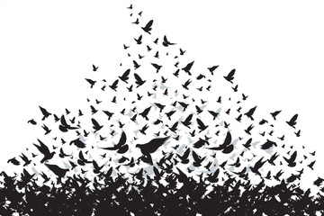 Group of pigeon Stock Vector illustration. Flock Of Pigeons Go Up Stock Illustration