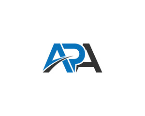 Letter APA Initial Logo Design with Modern Trendy Typography Vector Illustration. - obrazy, fototapety, plakaty