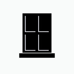 Window Icon in Glyph Style. Architecture Element Illustration As A Simple Vector Sign & Trendy Symbol for Design and Websites, Presentation or Apps Elements