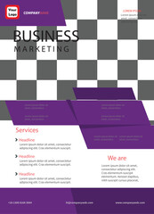 Vector template abstract business flyer with photo