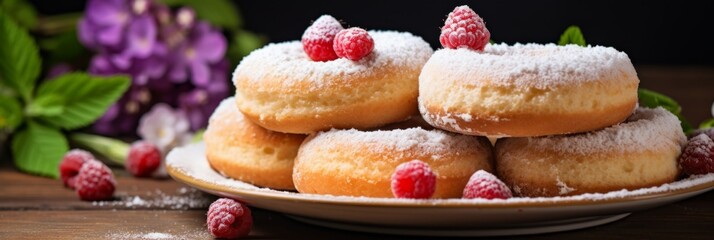 Obraz na płótnie Canvas Photo of delicious donuts.generative ai