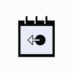 Yesterday Icon. Reminder or Appointment, Time Line Symbol - Vector.