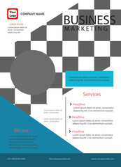 Vector business flyer template with photo