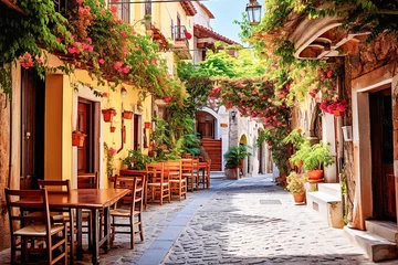 Keuken foto achterwand Mediterraans Europa  Cozy pedestrian street  