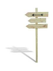 Old wooden pointer isolated over white