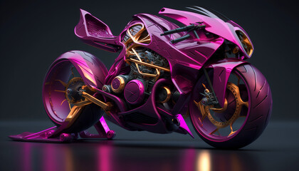 Super bike, futuristic bike.Generative AI.