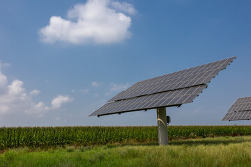 solar panels photovoltaics in solar farm