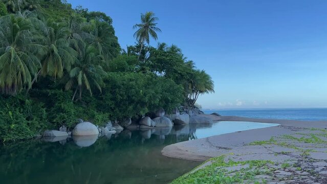 gorgeous view of beach with the lake at Air dingin south aceh indonesia