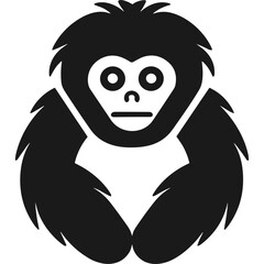 Gibbon monkey glyph single icon logo svg vector