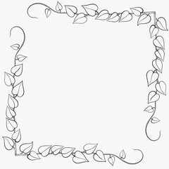 Floral ivy drawing decorative ornament flat design.
