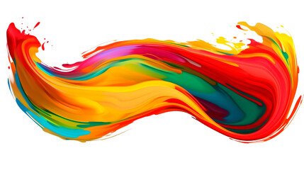 Oil paint brushstroke with transparent background. ia generate