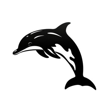 recommend clip art: dolphin looking isolated on white