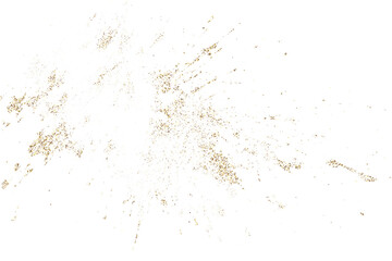 Golden glitter  isolated on white background. Golden color particles. Golden explosion of confetti. Festive background design element.