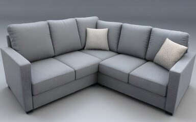Close-up sofa in the empty room. 3d sofa. Sofa display