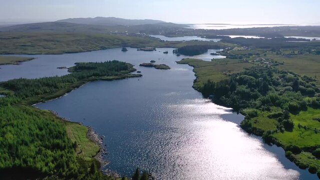 Aereal of Dunlow Lough by Dungloe in County Donegal - Ireland