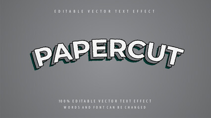 Papercut vector text effect fully editable and high resolution