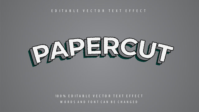 Papercut vector text effect fully editable and high resolution