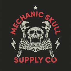 Skull mechanic illustration