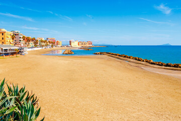Anzio town, near Rome, Italy, Europe. Beach and sea. Summer travel