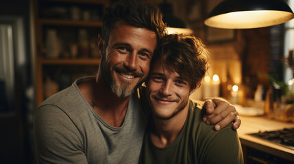 Happy gay couple. Generative Ai