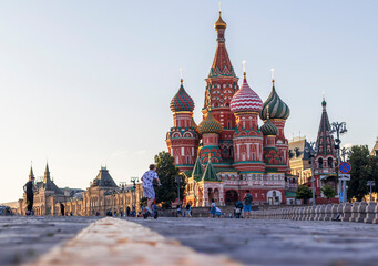 Moscow, Russia - 07.03.2023 - Red square and Saint Basil cathedral. Landmarks