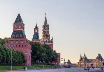 Obraz premium Moscow, Russia - 07.03.2023 - Red square, walls of the Kremlin. Landmark