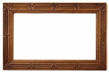Isolated beautiful vintage and classic wooden frame design on white background. Modern luxury decoration
