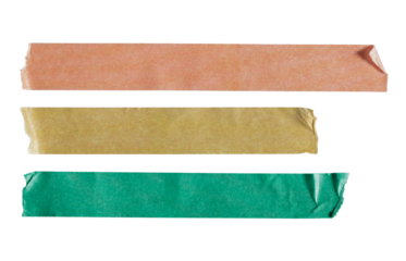 Long orange, yellow and green paper tape