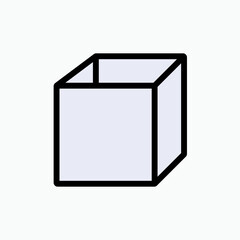 3D Box Icon. Gift, Package. Cube Symbol  - Vector.