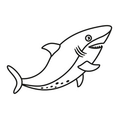 vector black and white shark icon isolated
