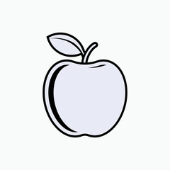 Apple Icon in Line Art Style. Nutrition Symbol - Vector. 