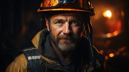 Fototapeta na wymiar Firefighter Portrait.