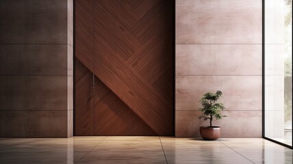 What better way to enter your perfect home than through a modern clear wooden door. Generative AI Technology 