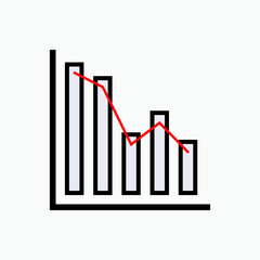 Bar Diagram Icon. Signal Symbol - Vector Illustration In Glyph Style for Design and Websites, Presentation or Application.
