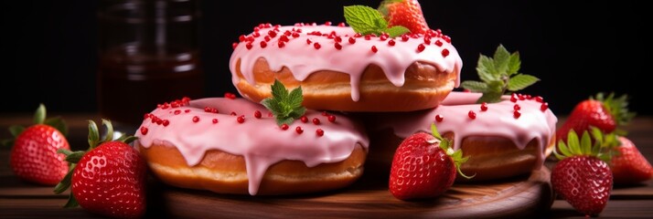 Photo of delicious donuts.generative ai