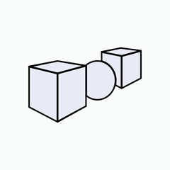 Between Icon. Symbol Among - Vector