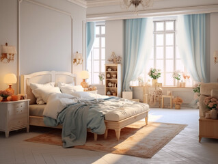 Cozy bedroom in Provence style