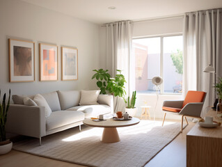 Fototapeta premium Small functional modern living room