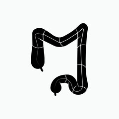 Bowel Icon. Colon Sign. Intestine, Internal Organ Symbol - Vector.  