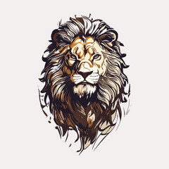 lion head mascot, colored version, Great for sports logos and team mascots