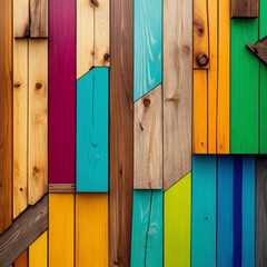 Colorful Painted Wood.

