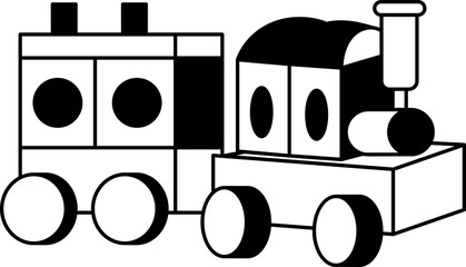 Train icon hand drawn design elements for decoration.