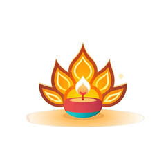 Happy Diwali, Diya lamp, Transparent backgroumd, PNG, Generative ai