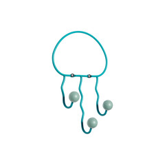 wrought iron cloth hanger cut out isolated transparent background