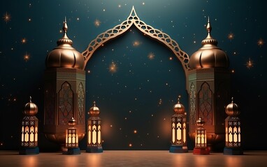 Obraz premium 3d_Islamic_luxury_pattern_background