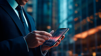 smartphone, stocks, business style, securities growth. Generative AI